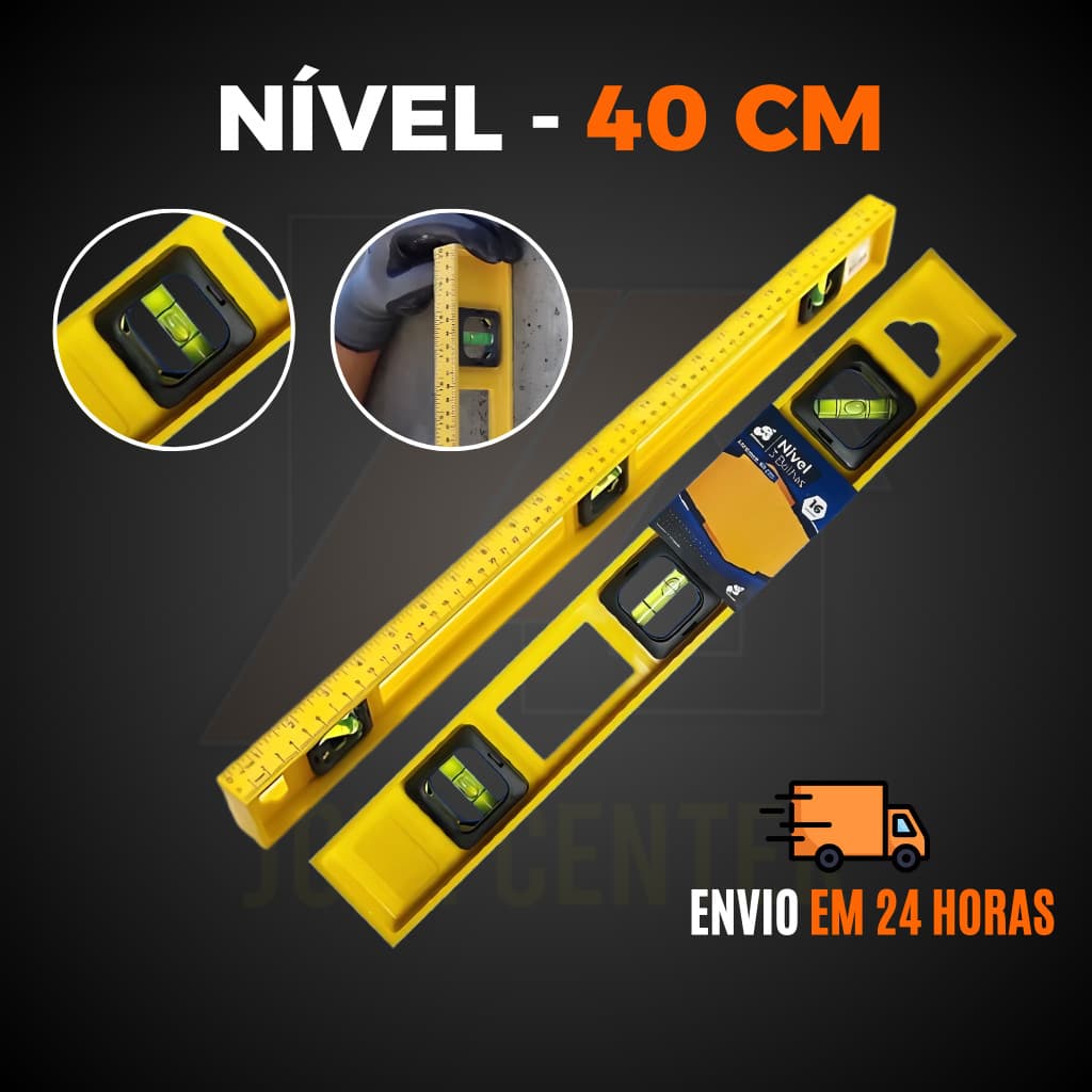Nível Régua 3 Bolhas 40cm Profissional ABS de Prumo Nivelador