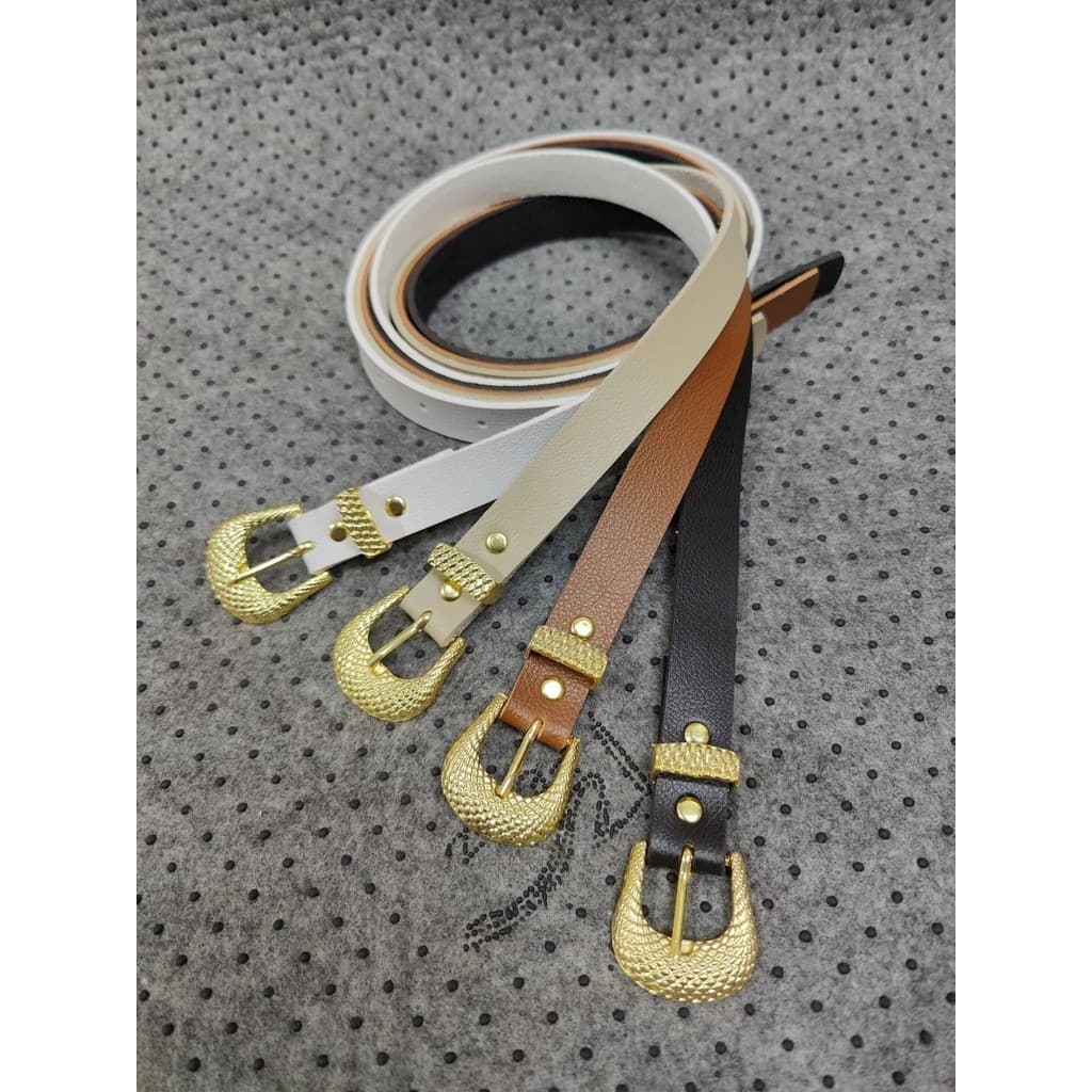 KIT 4 Cinto femenino com fivela dourada