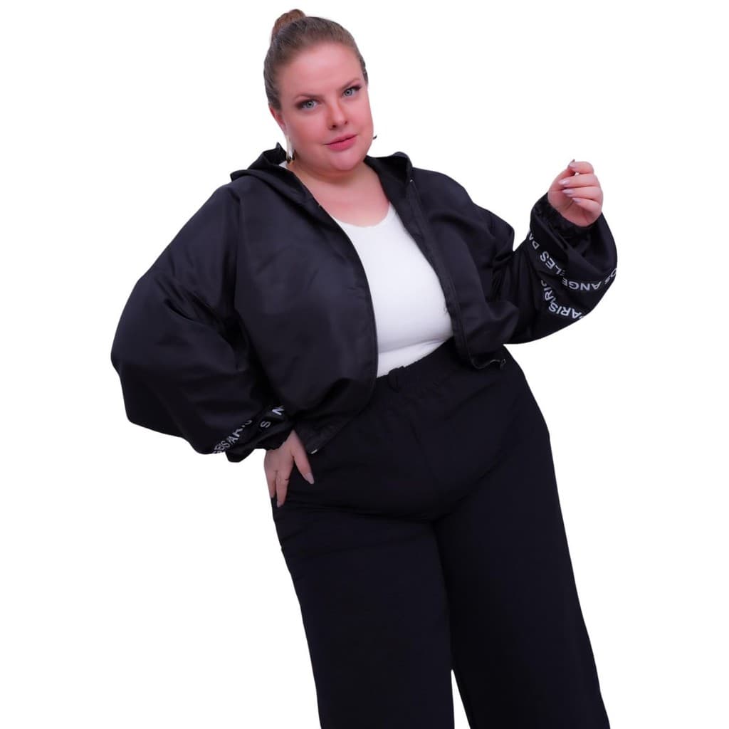 Jaqueta Corta Vento Feminina Com Capuz Esporte Academia Fitness Conforto Leve veste 50a52