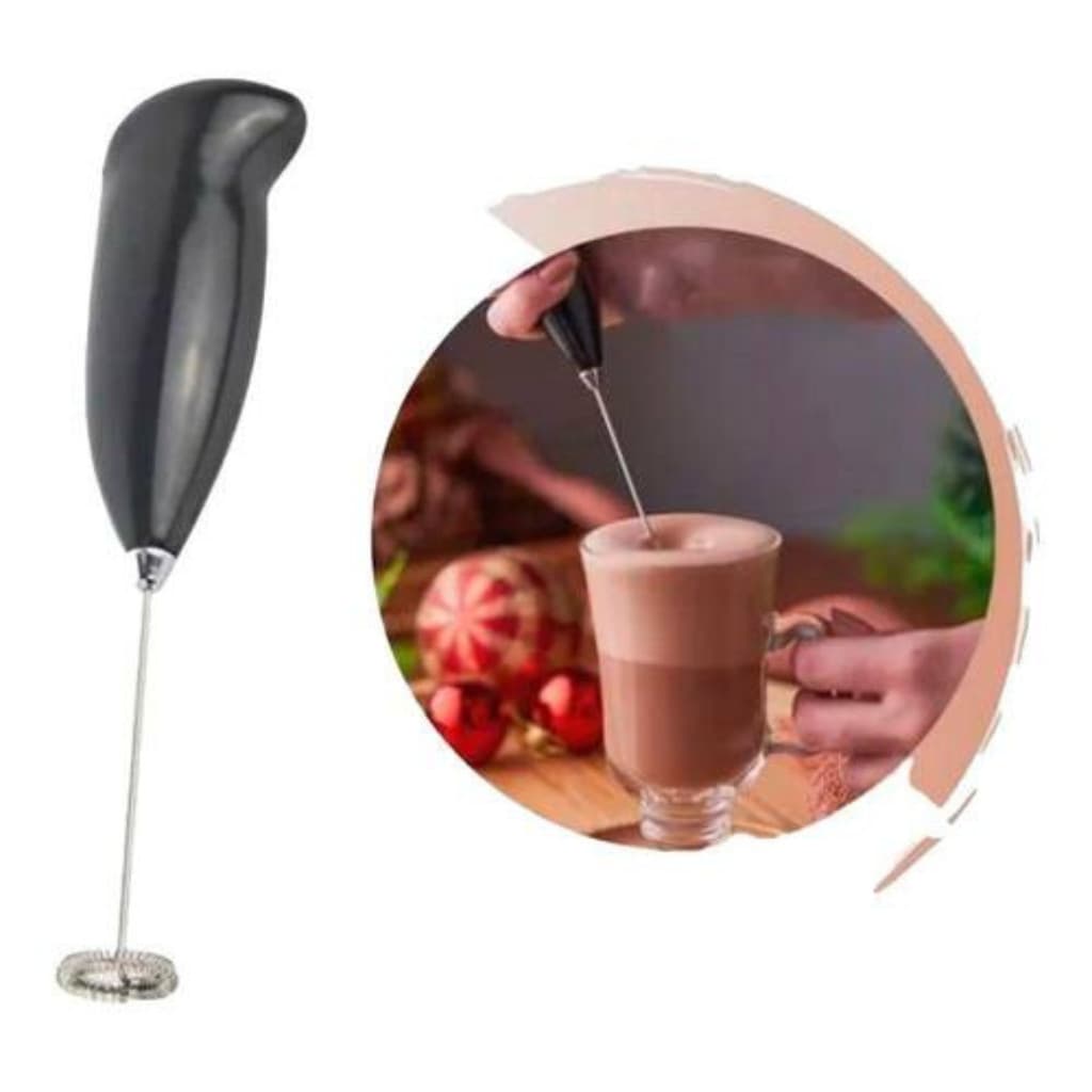 Mini Mixer Misturador Elétrico Portátil Sem Fio Para Bater Bebidas Frias e Quentes em Aço Inox