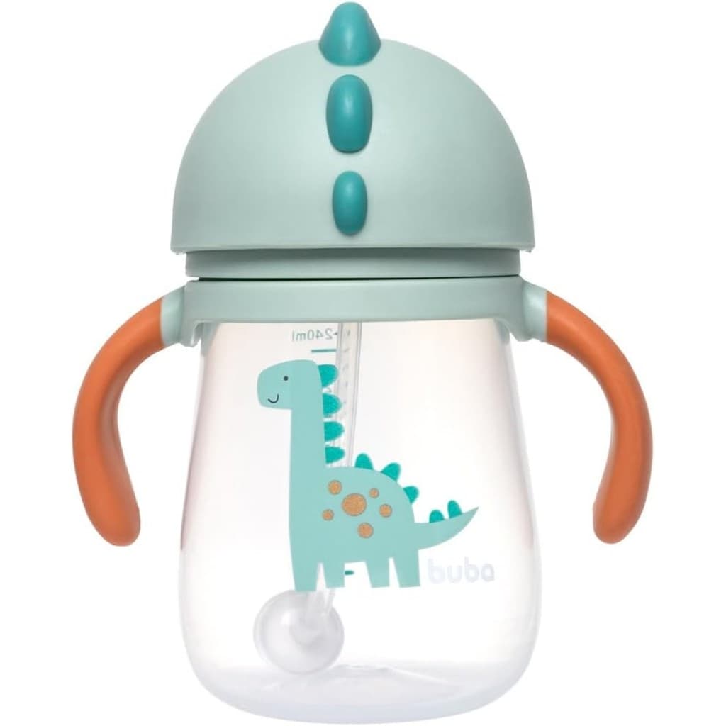 Copo de Treinamento Buba com Canudo Silicone Dino 240ml