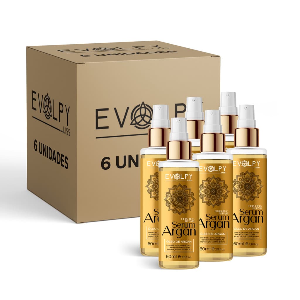 PACK 6 UN - SÉRUM DE ARGAN 60ML - EVOLPY LISS