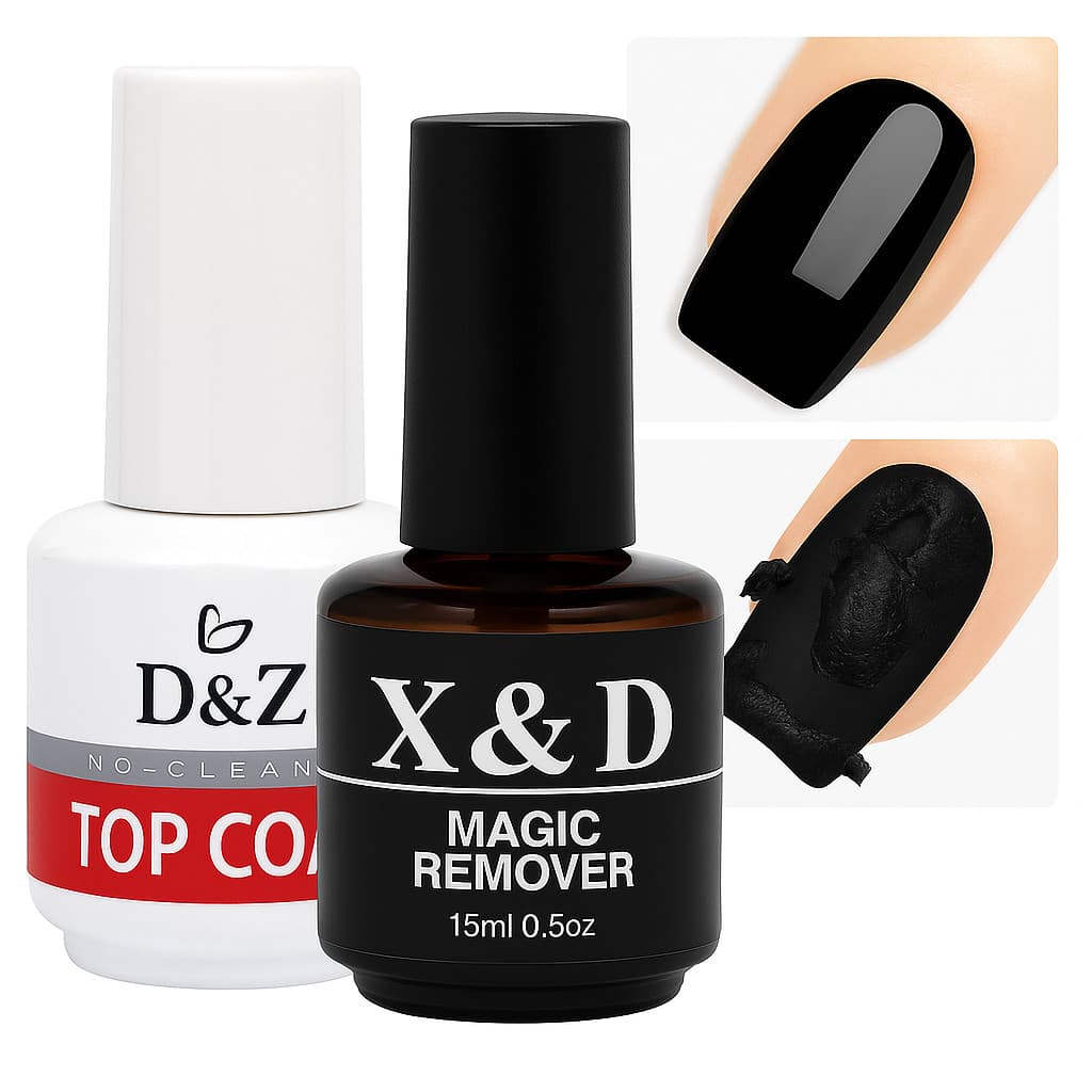 Kit Removedor de Gel + Top Coat D&Z Finalizador Brilho p/ Unha de Gel