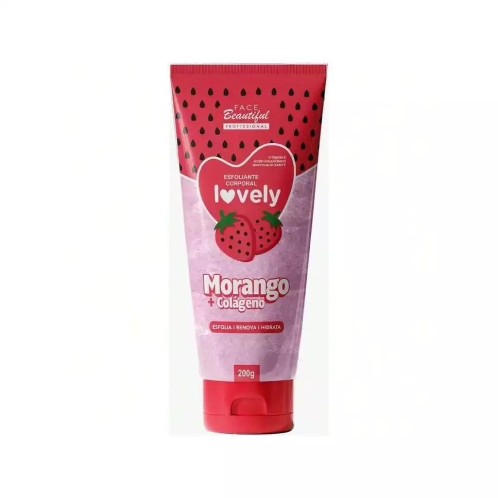 ESFOLIANTE CORPORAL 200gr BISNAGA MORANGO COLAGENO - LOVELY