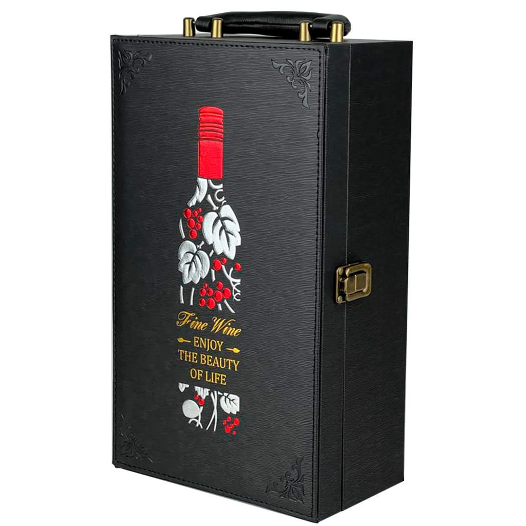 Maleta Para 2 Garrafas De Vinhos Com Acessórios Executiva - Alto Padrão
