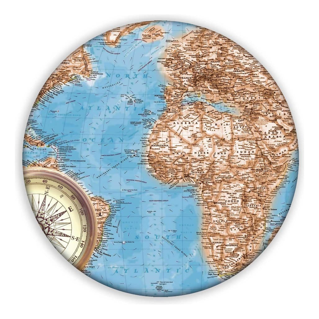 Mini Painel Redondo Capas Festa Decoração Globo Mapa Mundo Nações Viagens