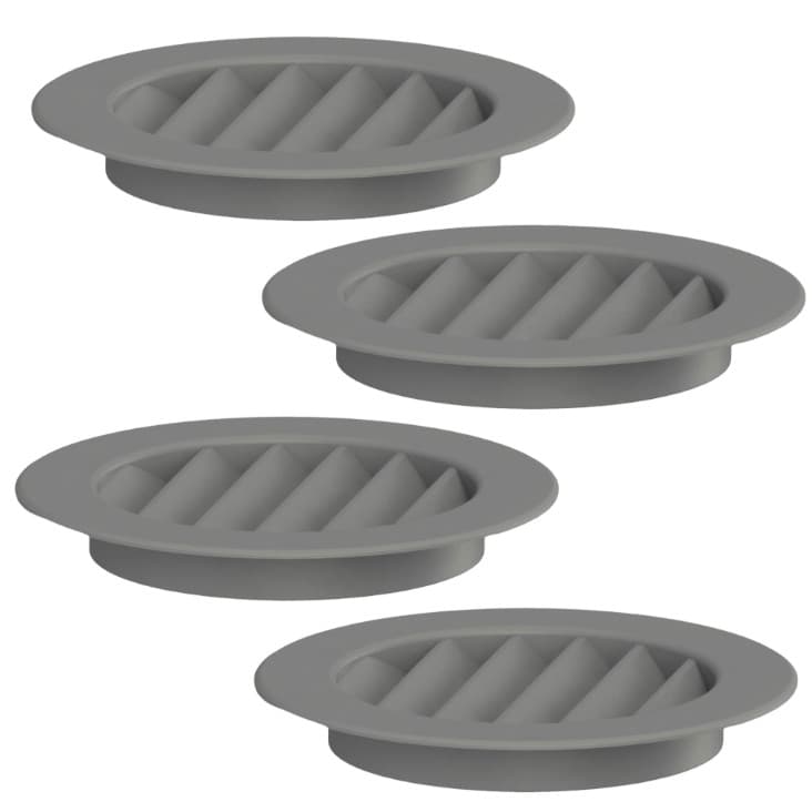 Grade Ventilação Redonda Cinza 13x13 Encaixe 10x10 4und