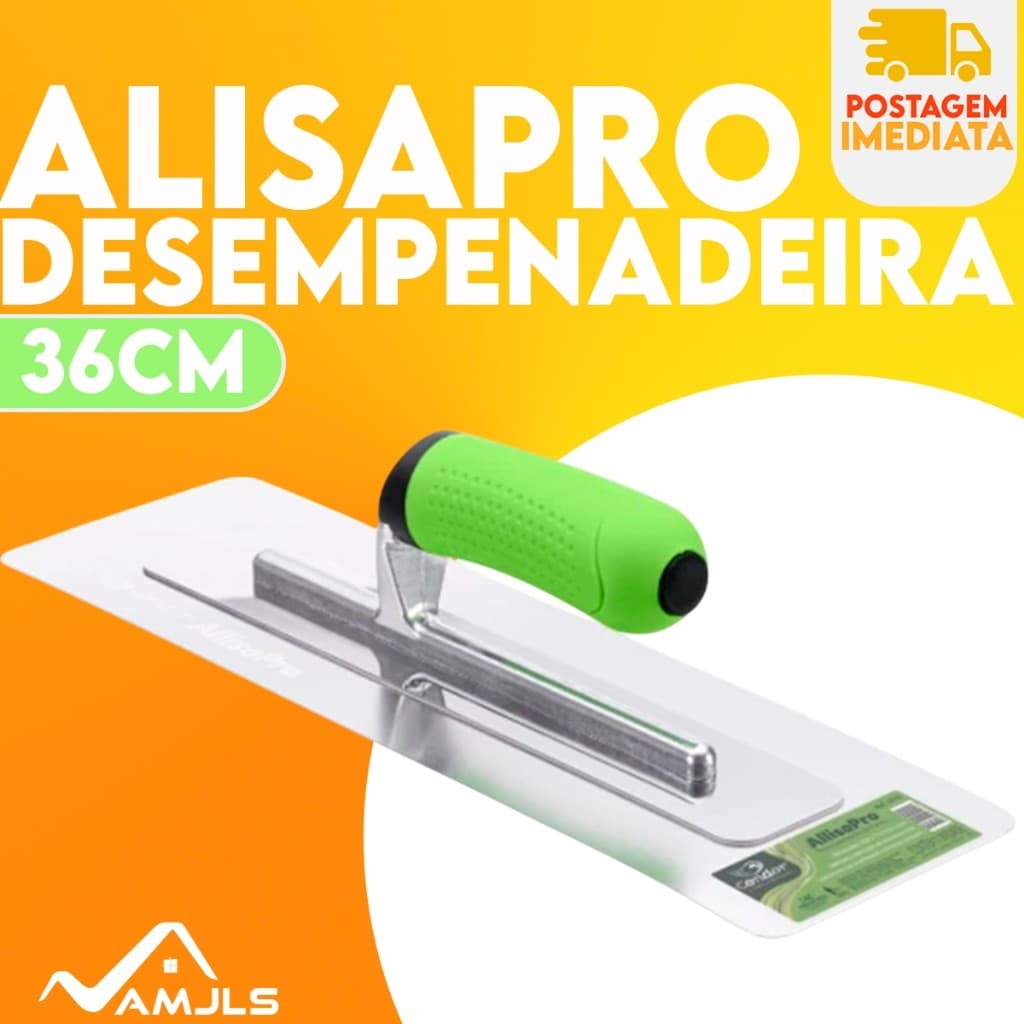 Desempenadeira Aço Inox Alisapro Canto Arredondado Para Massa Corrida Drywall Pintores Original