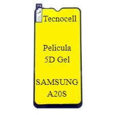 Pelicula Frontal De Gel 5d Transparente Borda Preta  Para Samsung Galaxy A20s