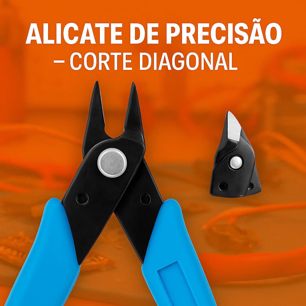Mini Alicate Corte Diagonal de Precisão 130 mm – DIY Eletrônico | Alicate Universal para Fios & Peças 3D