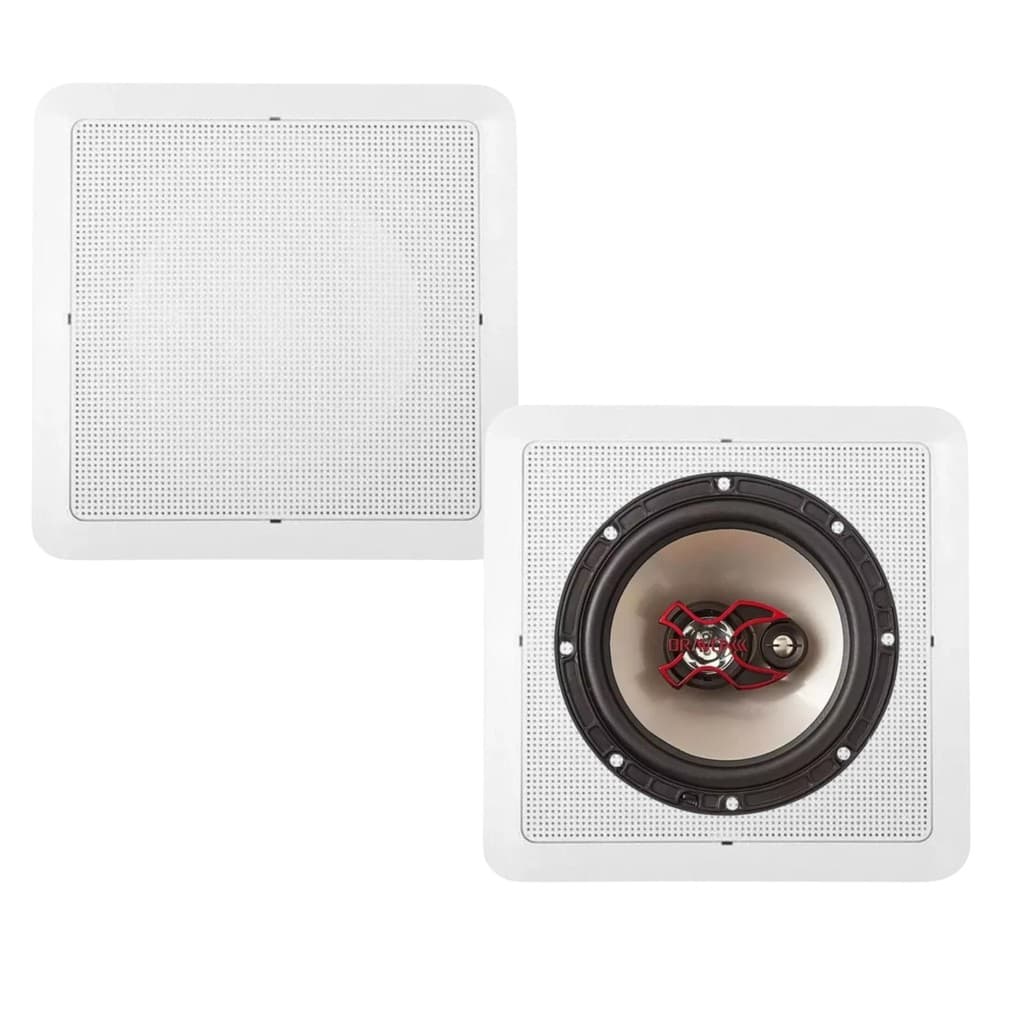 Par Arandela Teto Embutir Gesso Quadrada Branco Bravox 100w