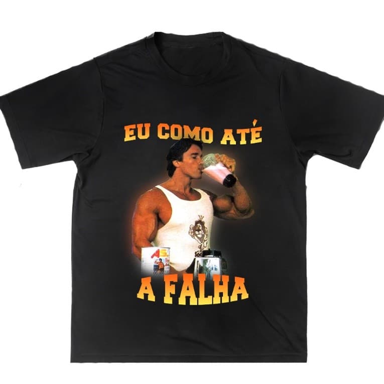 Camiseta Academia Oversized Camisa Maromba Eu Como Até A Falha 100% Algodão Alta Qualidade