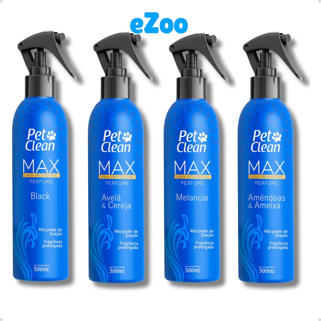 Perfume Colônia Premium Linha Max Pet Shop para Cachorro e Gato 500 ml Pet Clean Vários Aromas
