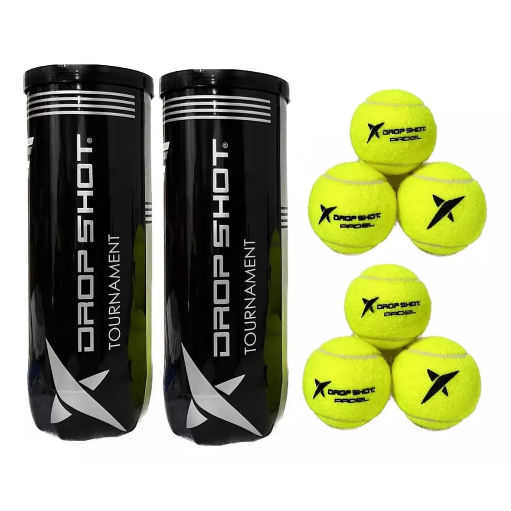 06 Bolas Bola De Padel Drop Shot Tournament PRO Bolinha Tubo