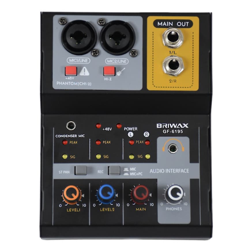 Mesa De Som 2 Canais Phantom Gravação Computador 48khz/16bit interface de audio