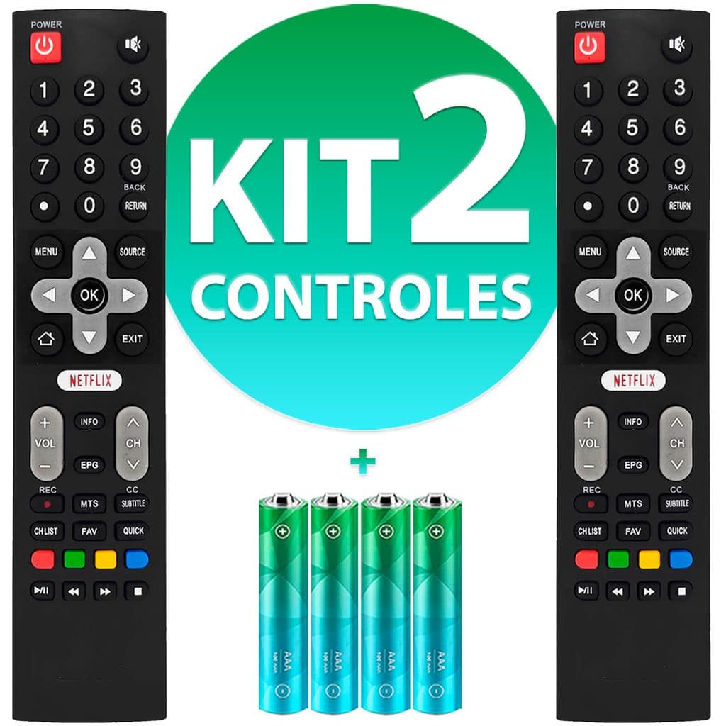 Kit Controle Remoto Compatível Tv Philco Led Smart Ptv32