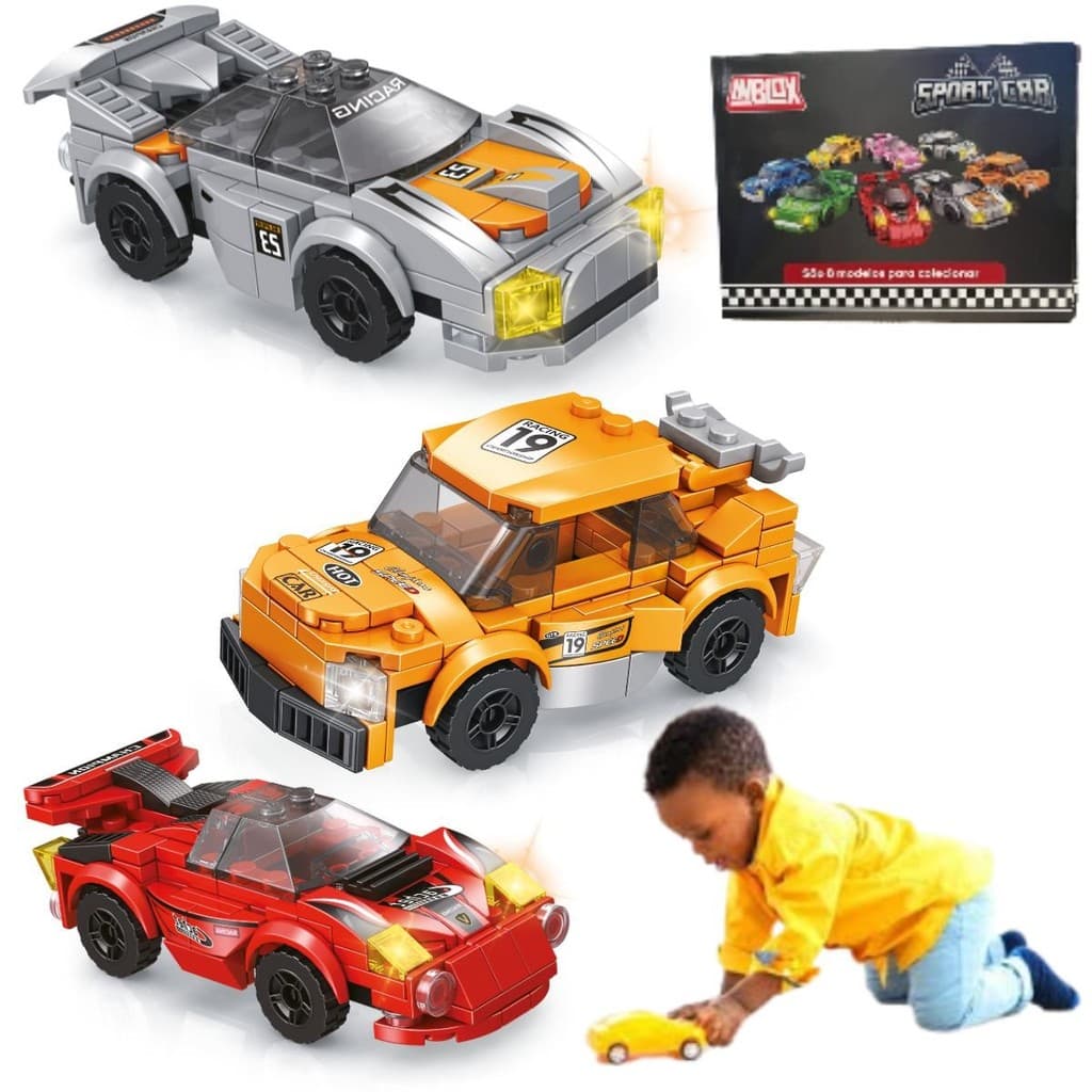 Carrinho Blocos De Montar Brinquedo Educativo Corrida Colecionável