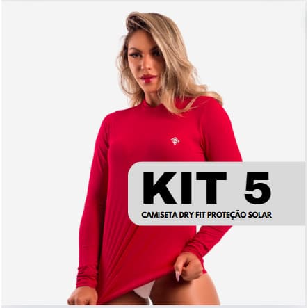 Kits 5 Blusas Térmicas Feminina De Proteção Solar UV 50 Dry Fit Camisa Tecido Gelado Manga Longa Pro Fitness Academia C