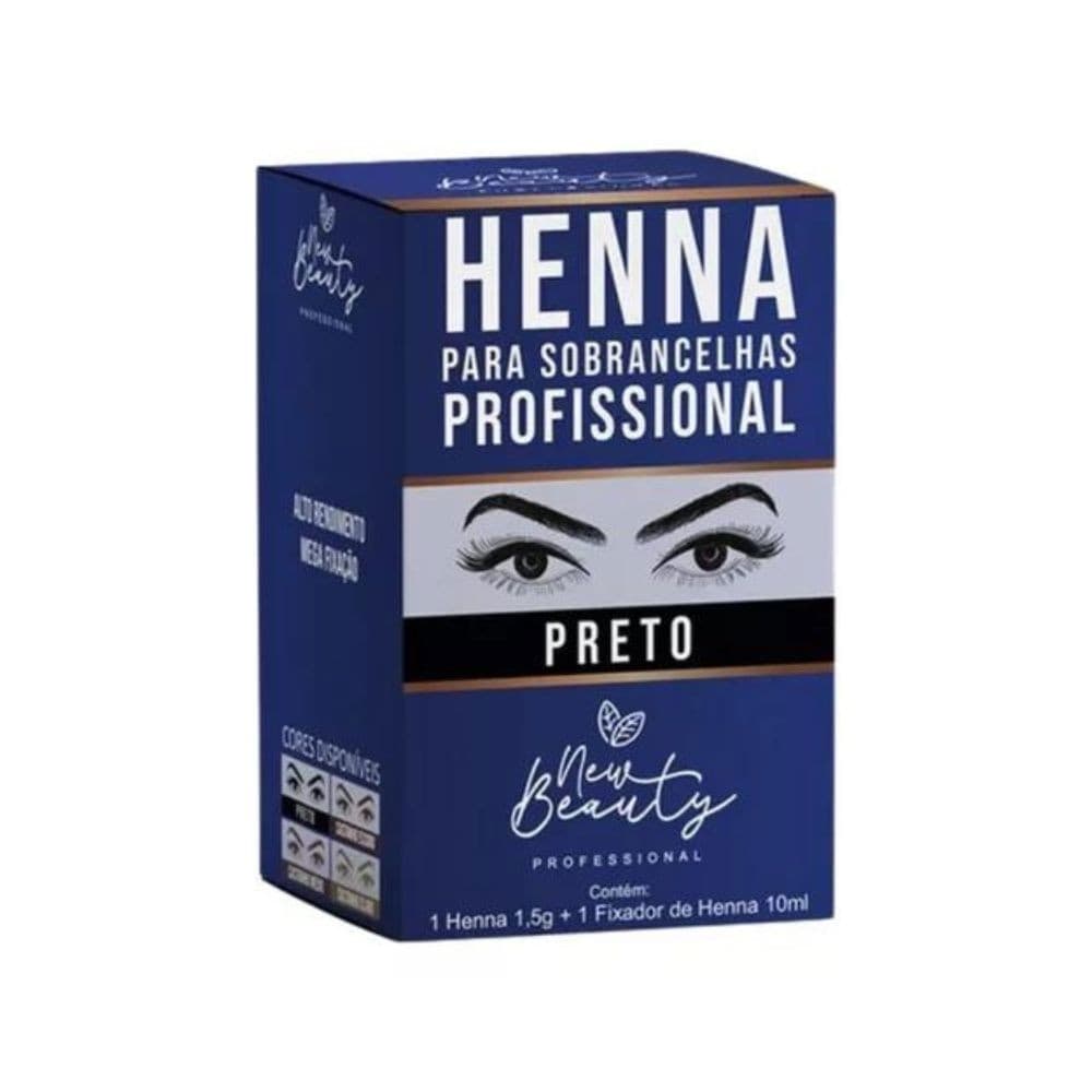 New Beauty - Henna Profissional Para Sobrancelhas - PRETO - Reds