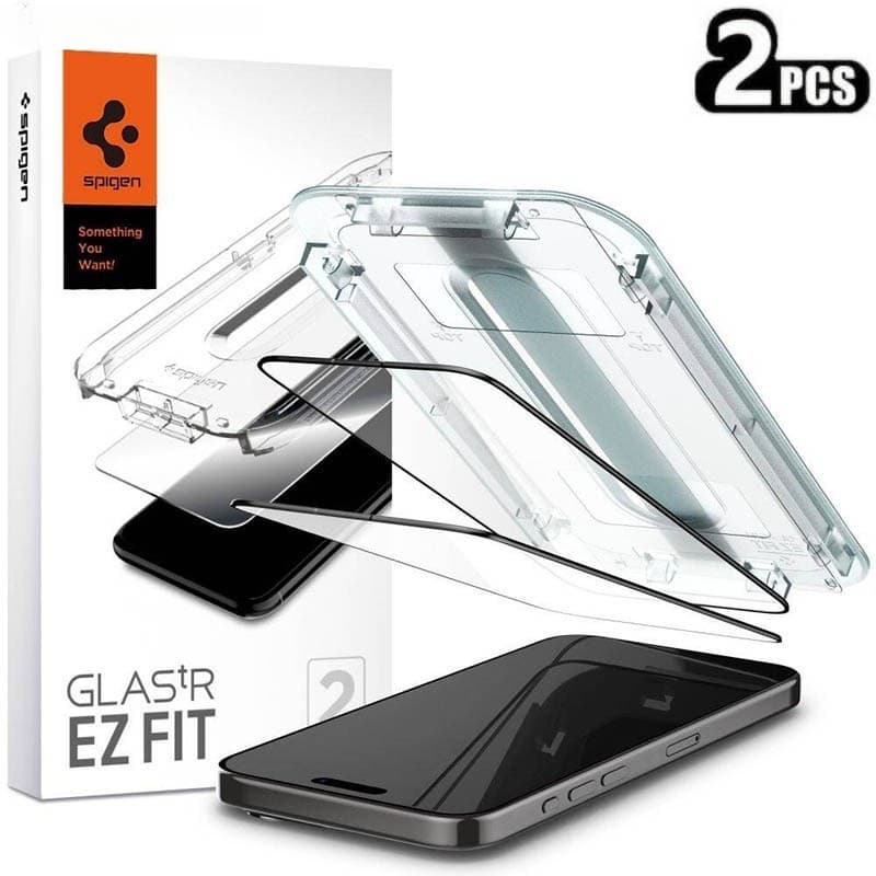 [Pacote 2] Spigen vidro temperado para iPhone 16Promax telefone 15/14/13/12 Glas tr EZ caber cobertura completa