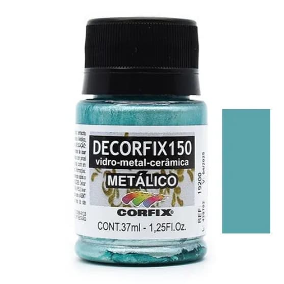 Tinta Decorfix 150 Metálica Corfix - 407 Verde Tiffany (37 ml)