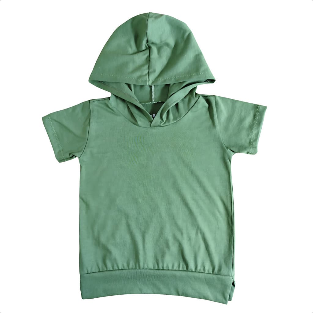 Camiseta Infantil com Capuz Malha Trabalhada Roupa Confortável