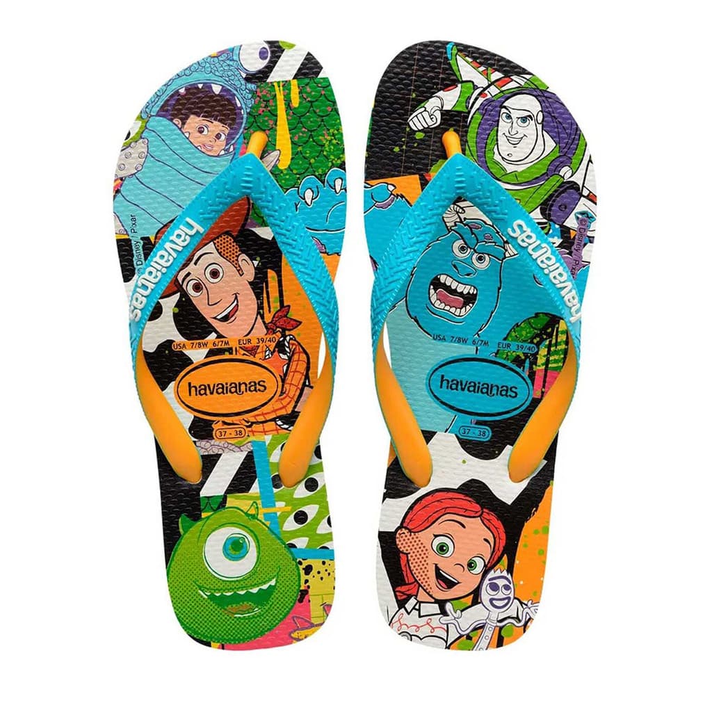 Chinelo Sandália Disney Toy Story Monstros S.A Stylish Branco Azul Havaianas