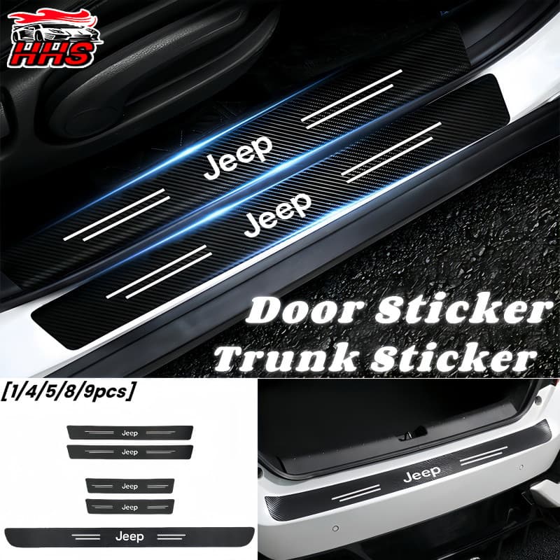 Adesivo De Limiar De Porta De Carro Jeep , Anti-Arranhões , Resistente À Sujeira , Fibra De Carbono Para Renegade Compas