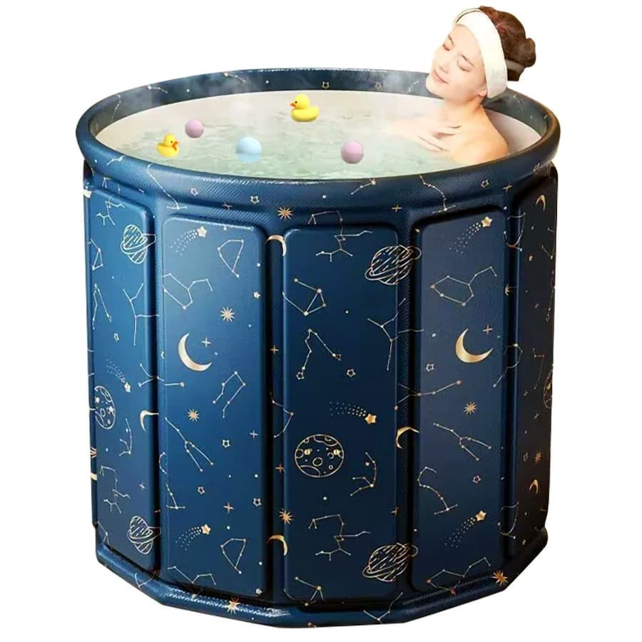 Ofurô Portátil Banheira Dobrável SPA Adulto 254 Litros 70cm Reforçado com Drenagem Rápida