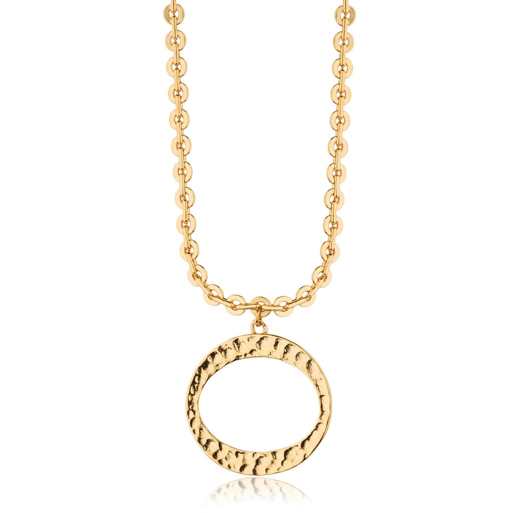 COLAR CORRENTE BANHADO A OURO 18K ELOS PINGENTE REDONDO AMASSADINHO FEMININO JOIAS DE LUXO FOLHADO SEMIJOIA PRESENTE