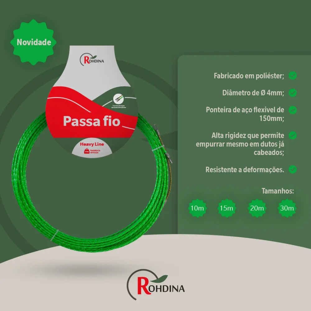 Passa Fio Helicoidal 15 metros - Rohdina