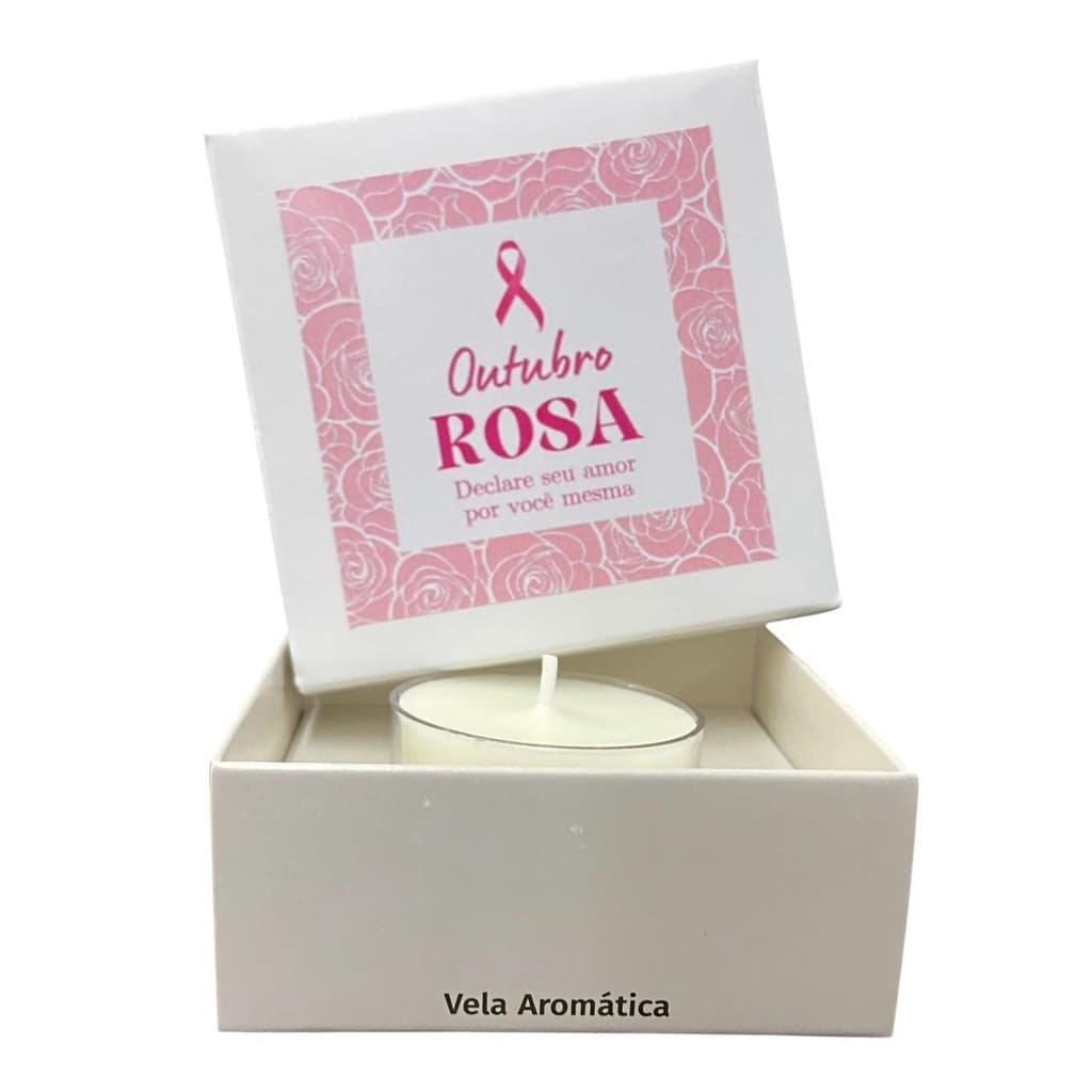 6 Lembrancinhas Outubro Rosa Vela Aromática Lavanda