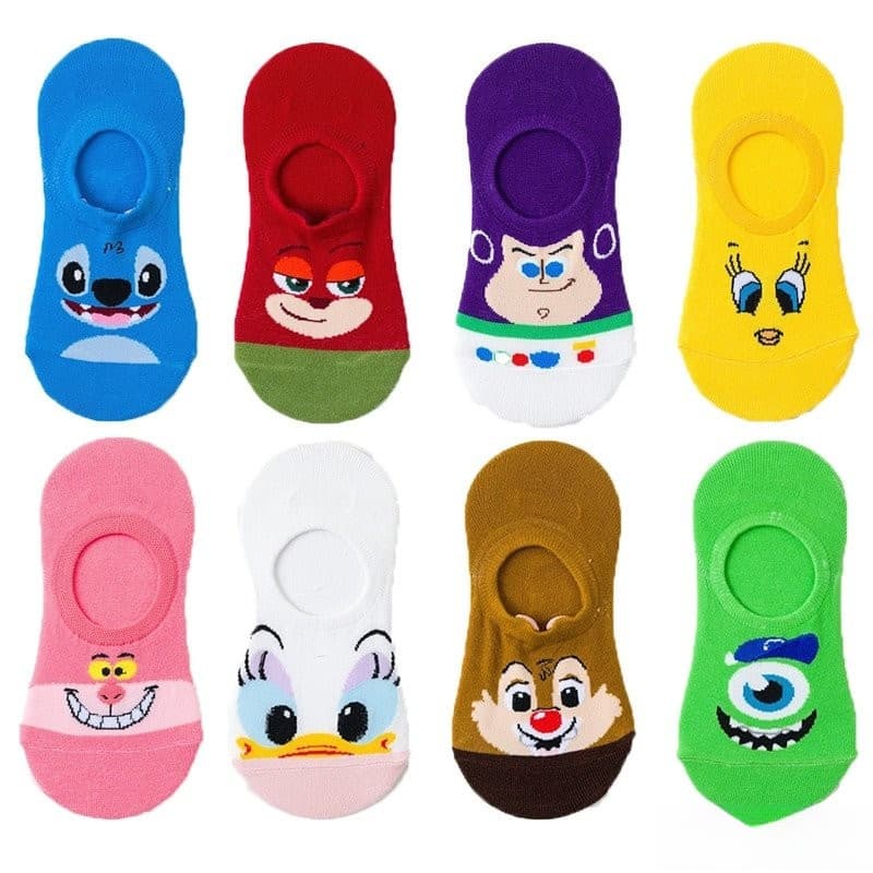 Meias de Barco Femininas Pato de Desenho Animado Fofo Estilo de Casal Masculino