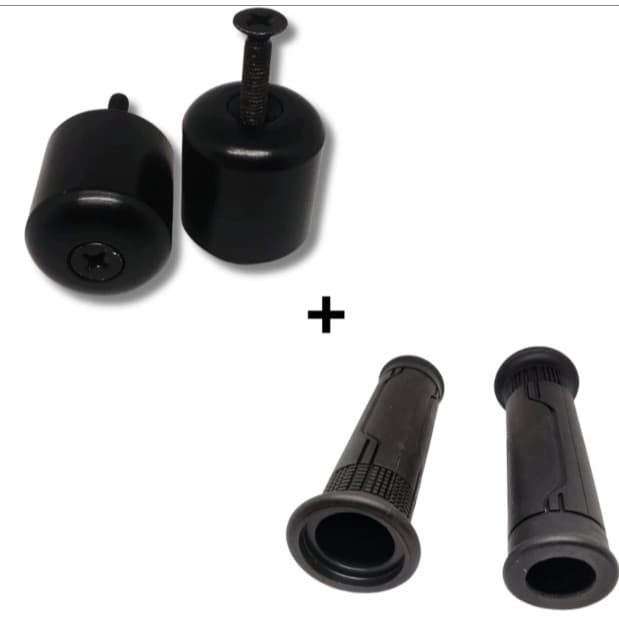Kit Manopla + Peso de Guidão Preto Honda CG Cargo 160