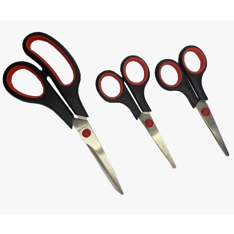 Kit 3 Tesouras Multifuncional Cabelo Papel Em Aço Inox