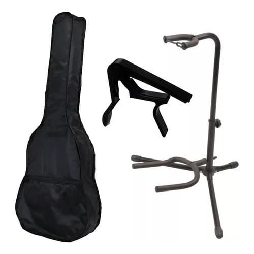 Suporte, Capotraste E Capa Bag Para Violão Simples Clássico