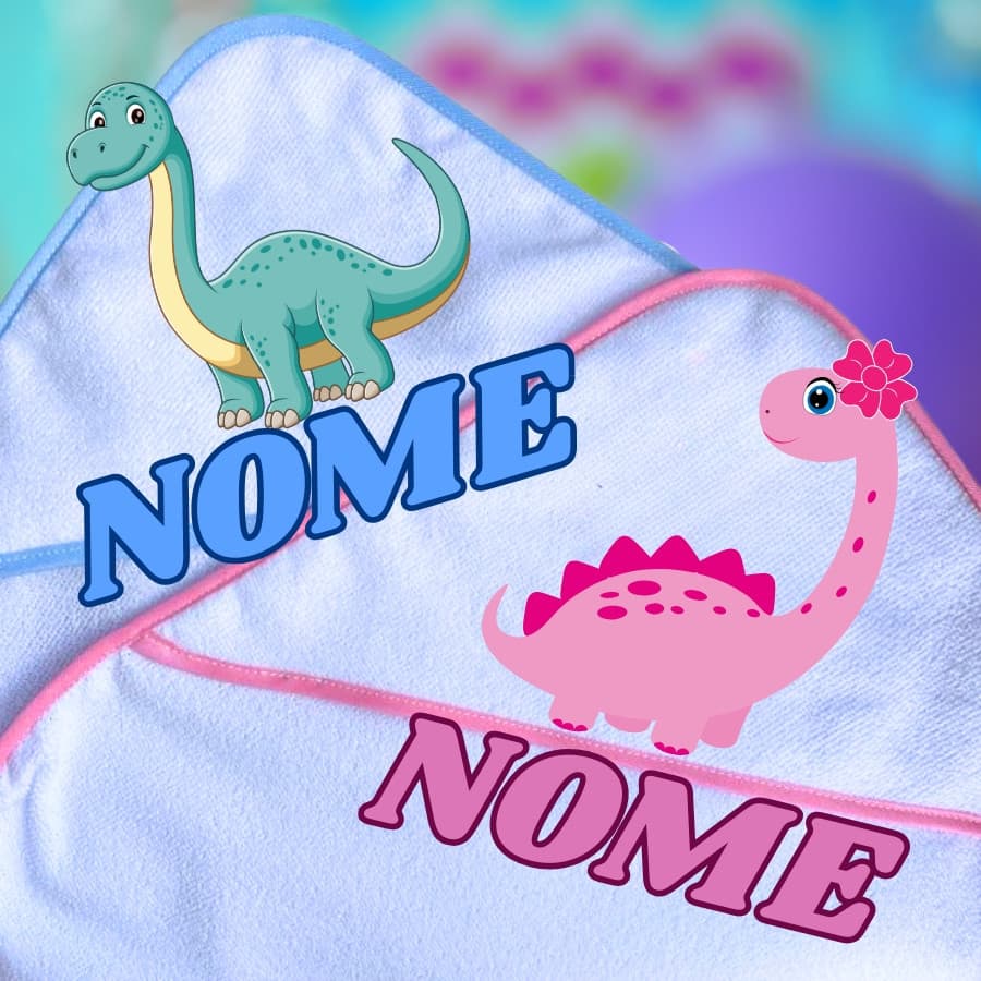 kIT 3 TOALHAs PERSONALIZDAs COM NOME TEMA DINOSSAURO