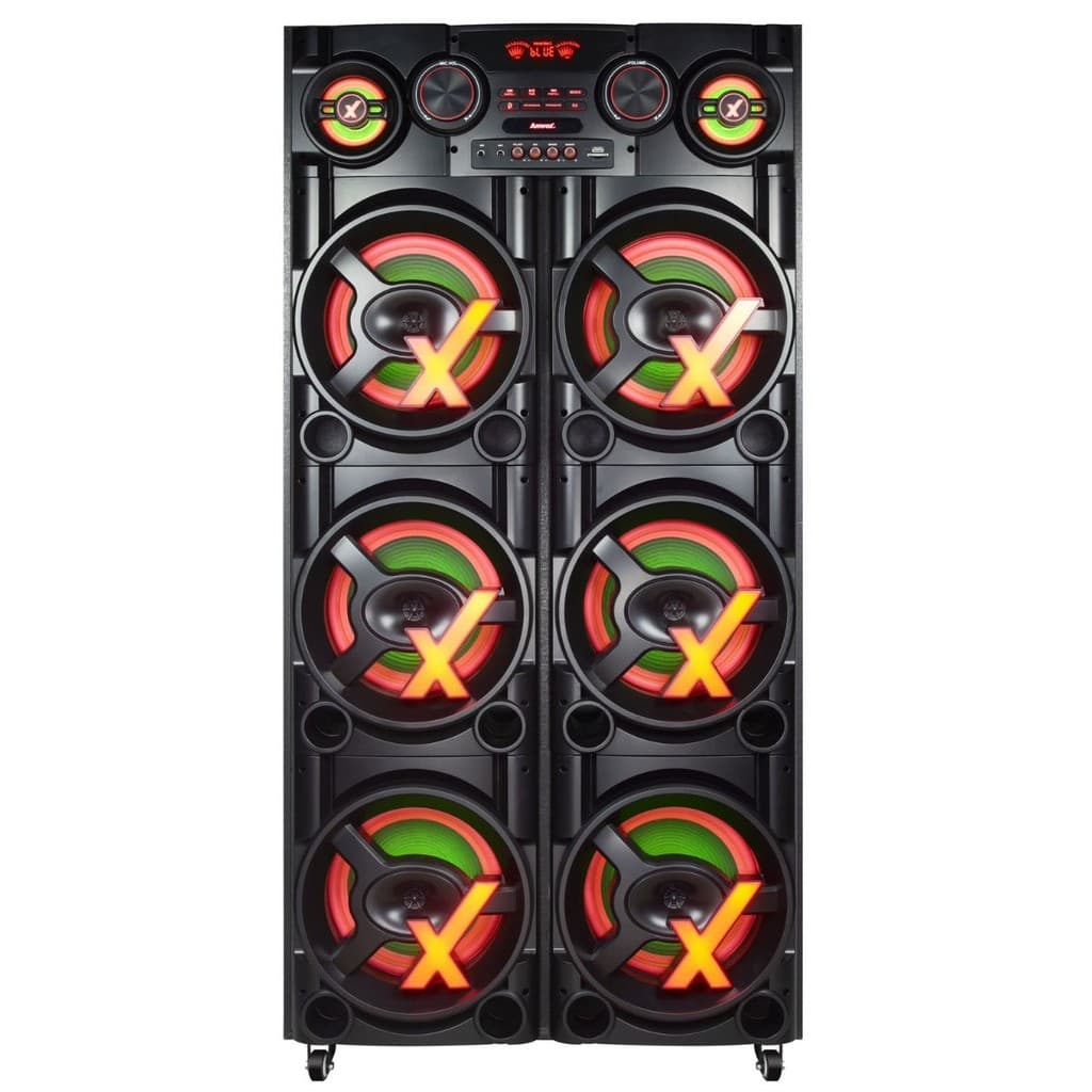 Caixa de Som Amplificada ACA 5500 Paredão NewX 5500W Torre Amvox Sextuplo Woofer de 10" Bluetooth