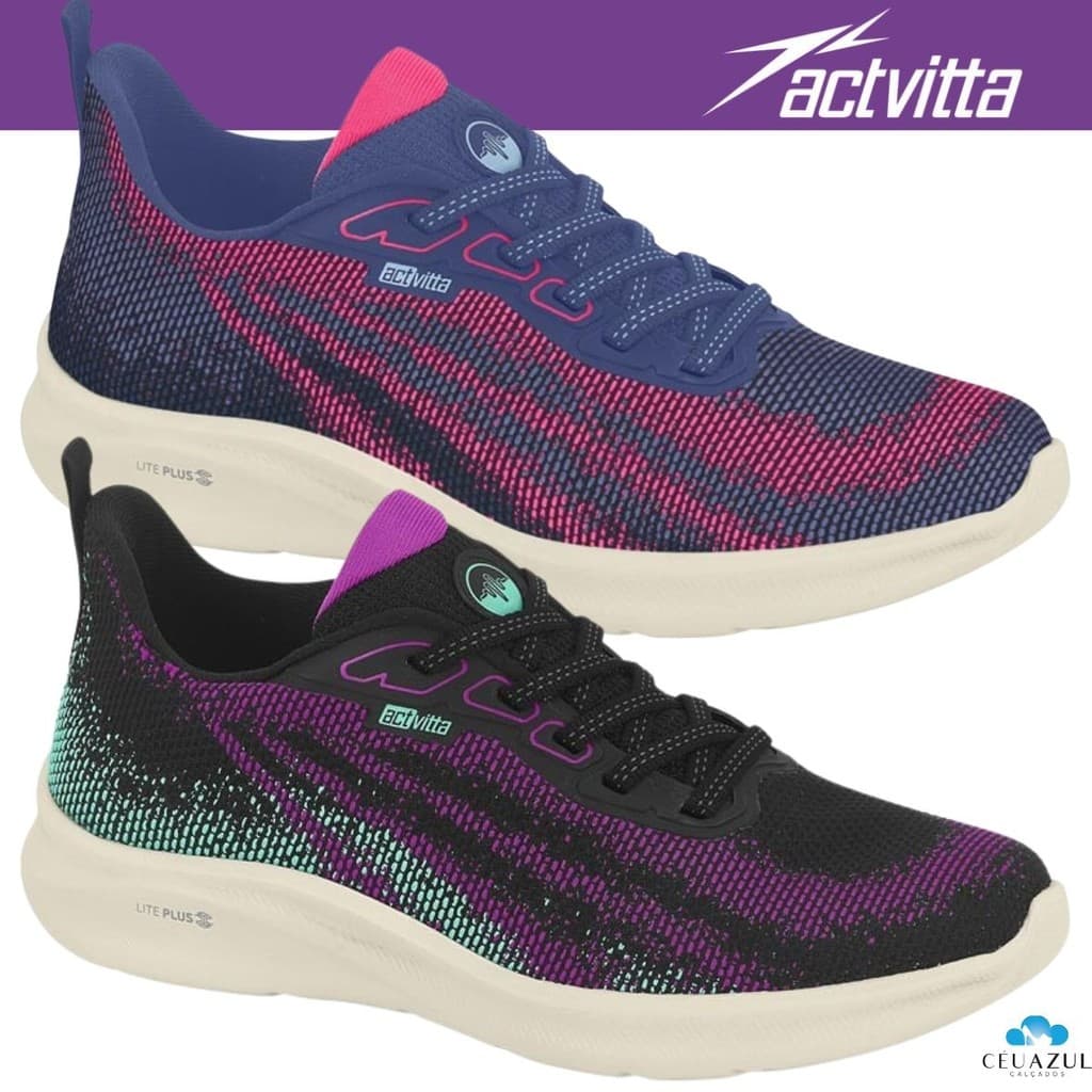 Tênis Feminino Actvitta Esportivo Caminhada Leve Confortável