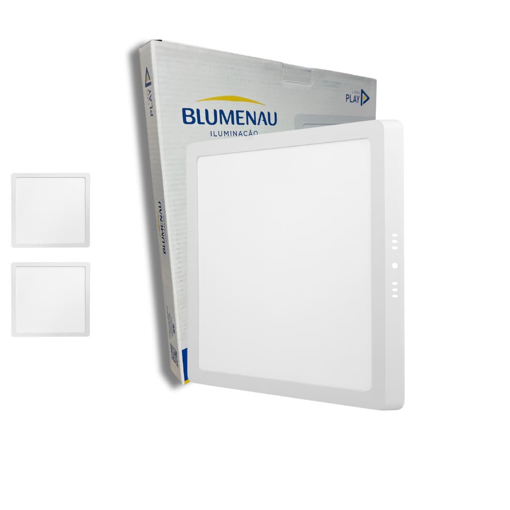 Kit 2 Painel Plafon Quadrado Sobrepor 18w Branco Frio 6500k 4000k 3000k Play Blumenau Iluminação