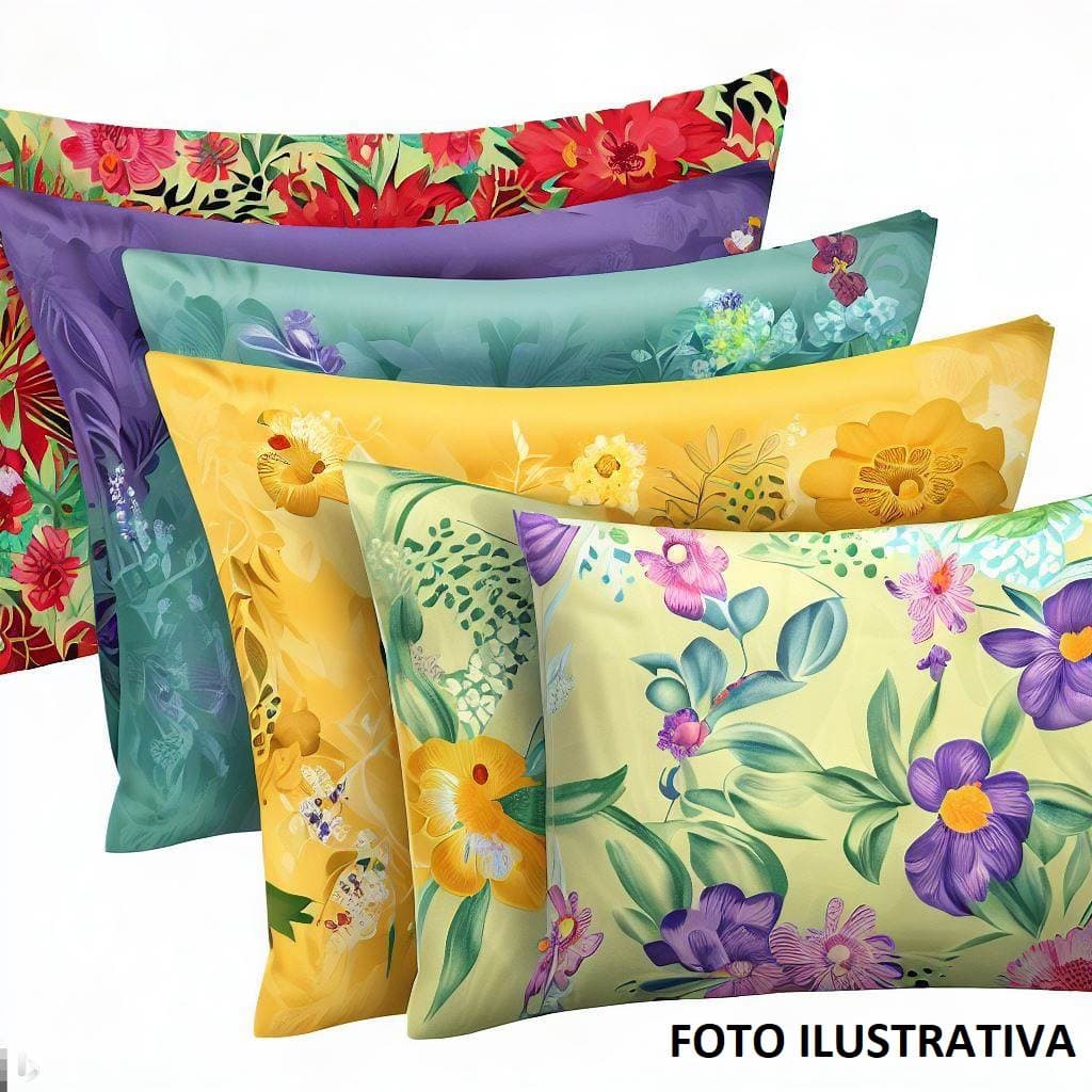 KIT COM 10 FRONHAS COM 5 PARES ESTAMPADA PARA TRAVESSEIRO 50/CM X 70/CM 100%POLIÉSTER/MICROFIBRA 180 *SEM ZIPPER*