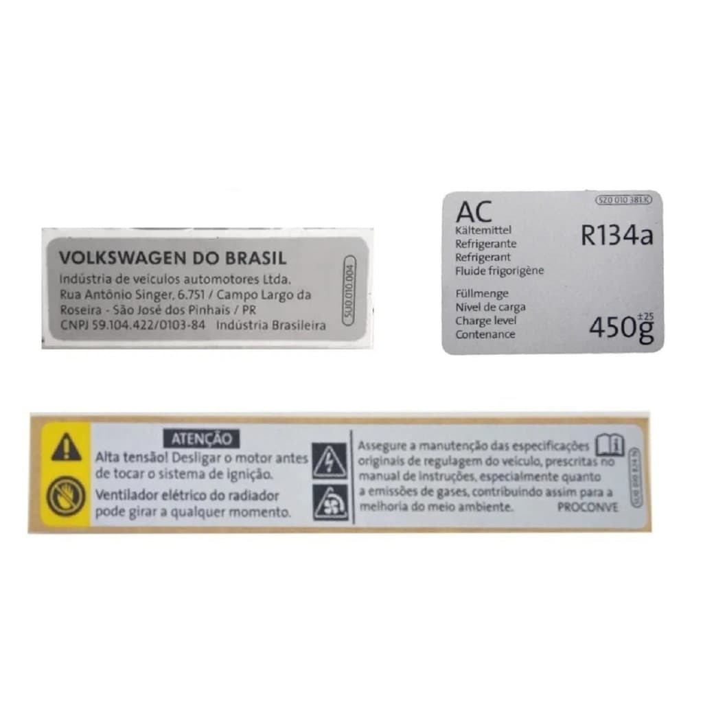 Kit Etiquetas Identificação Painel Motor Original Fox Space