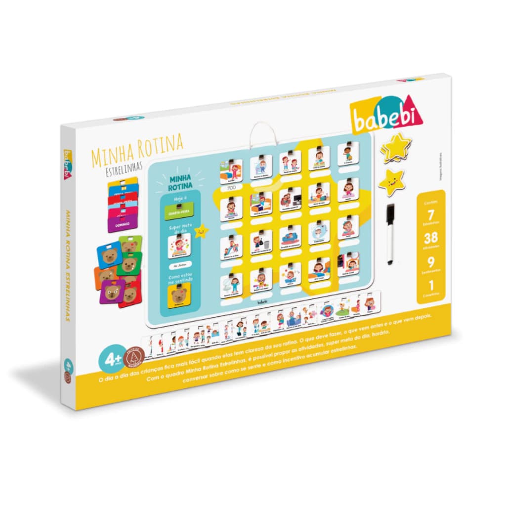Minha Rotina Estrelinhas Brinquedo Educativo Pedagógico Tarefa Diária e Semanal Emoções Incentivo