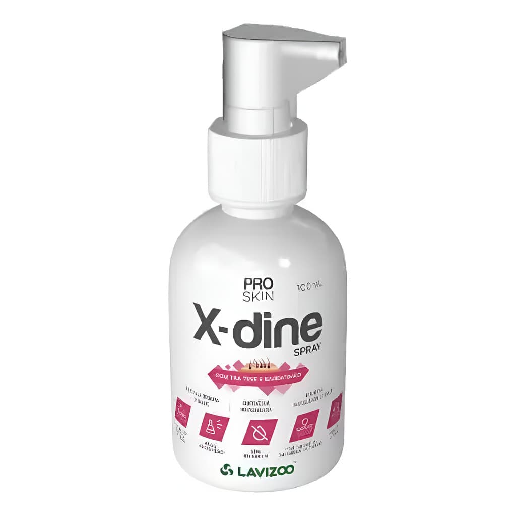 X-dine Spray 100ml Tratamento De Dermatites Em Pets