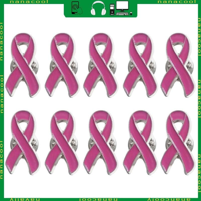 nana 10 Peças Elegante Broche Rosa Conscientização Câncer Propaganda Emblema Pino A