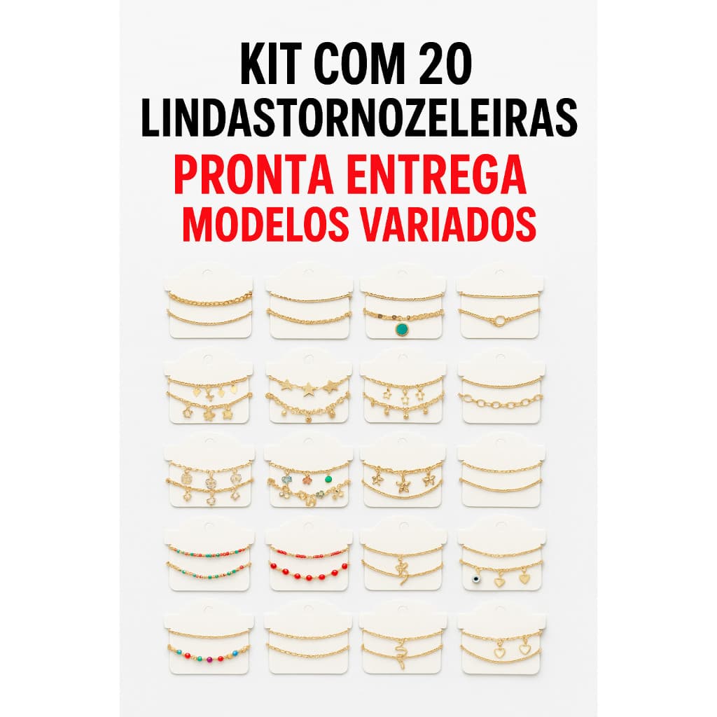 20 Tornozeleiras Mistas Femininas no Atacado  Diversas Cores e Estilos | Envio Rápido...