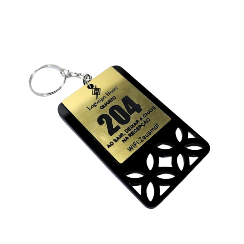 Chaveiro Personalizado Hotel Pousada Acrílico sua marca números dos apartamentos 3d