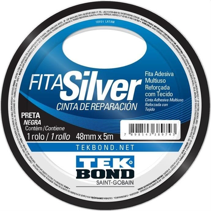 Fita de alta resistencia Silver Preta 48mmx5m - Tekbond