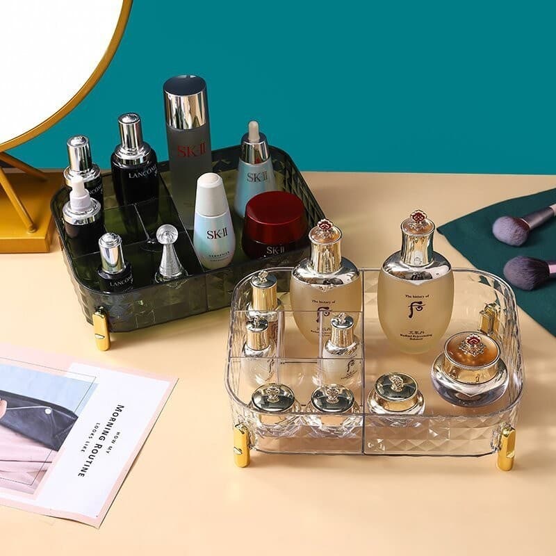 Organizador Multiuso Organizador de Maquiagem c/ 4 Divisórias Cosméticos Organizadores Utensílios de Beleza