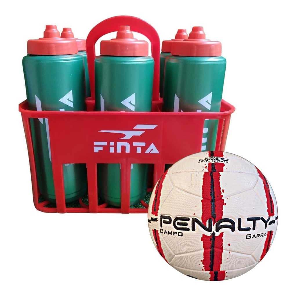 Kit Cesto Com 6 Squeezes Válvula automática Com Bola Campo Garra Penalty Envio Rápido
